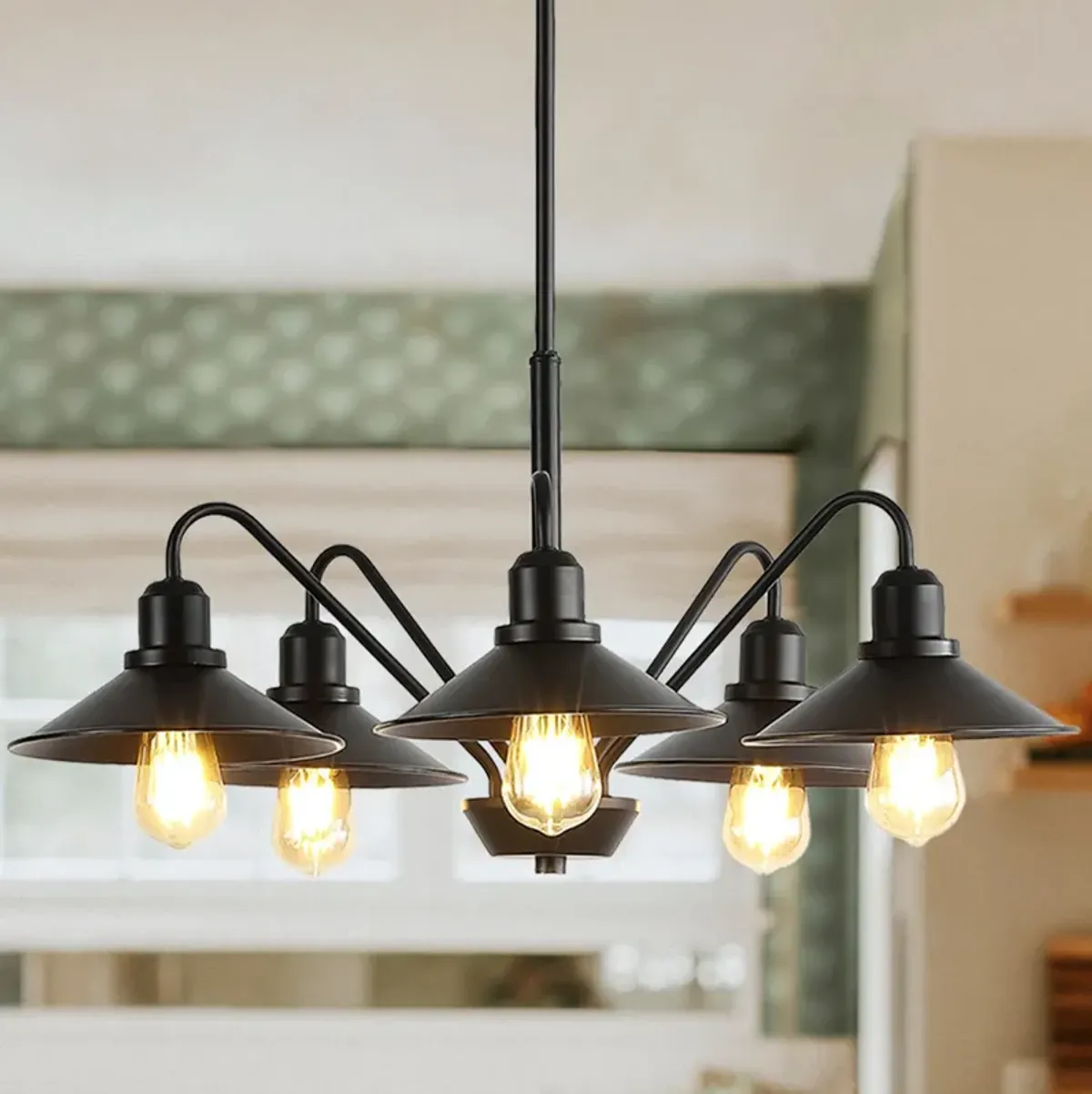 Cole 5-Light Metal Farmhouse Industrial LED Chandelier