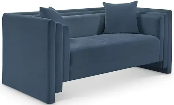 Meridian Furniture Everett Light Blue Chenille Fabric Loveseat