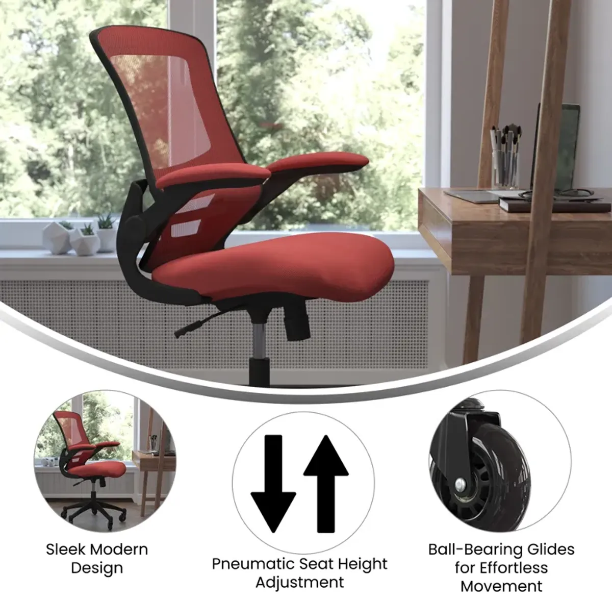 Kelista Desk Chair with Transparent Roller Wheels