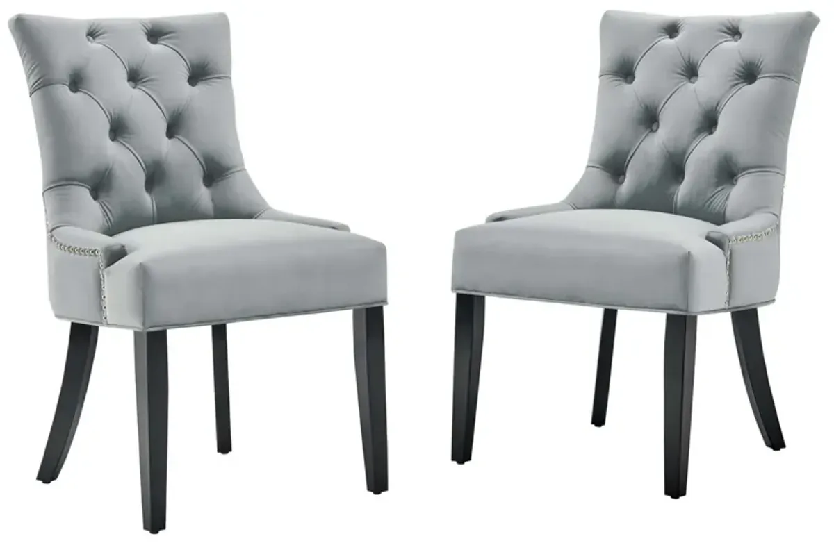 Regent Tufted Performance Velvet Dining Side Chairs - Set of 2-Benzara