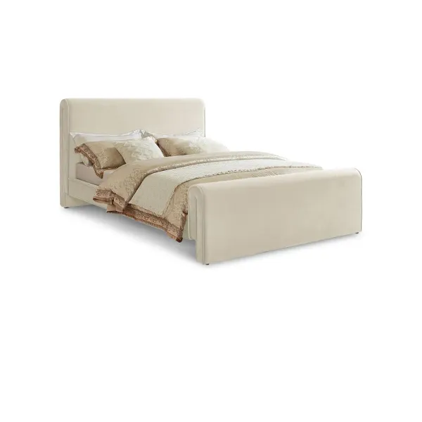 Meridian Furniture Sloan Cream Velvet Full Bed