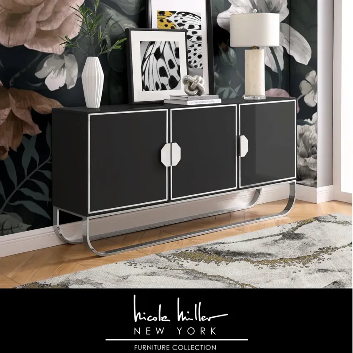 Nicole Miller Theia  3 Door Sideboard