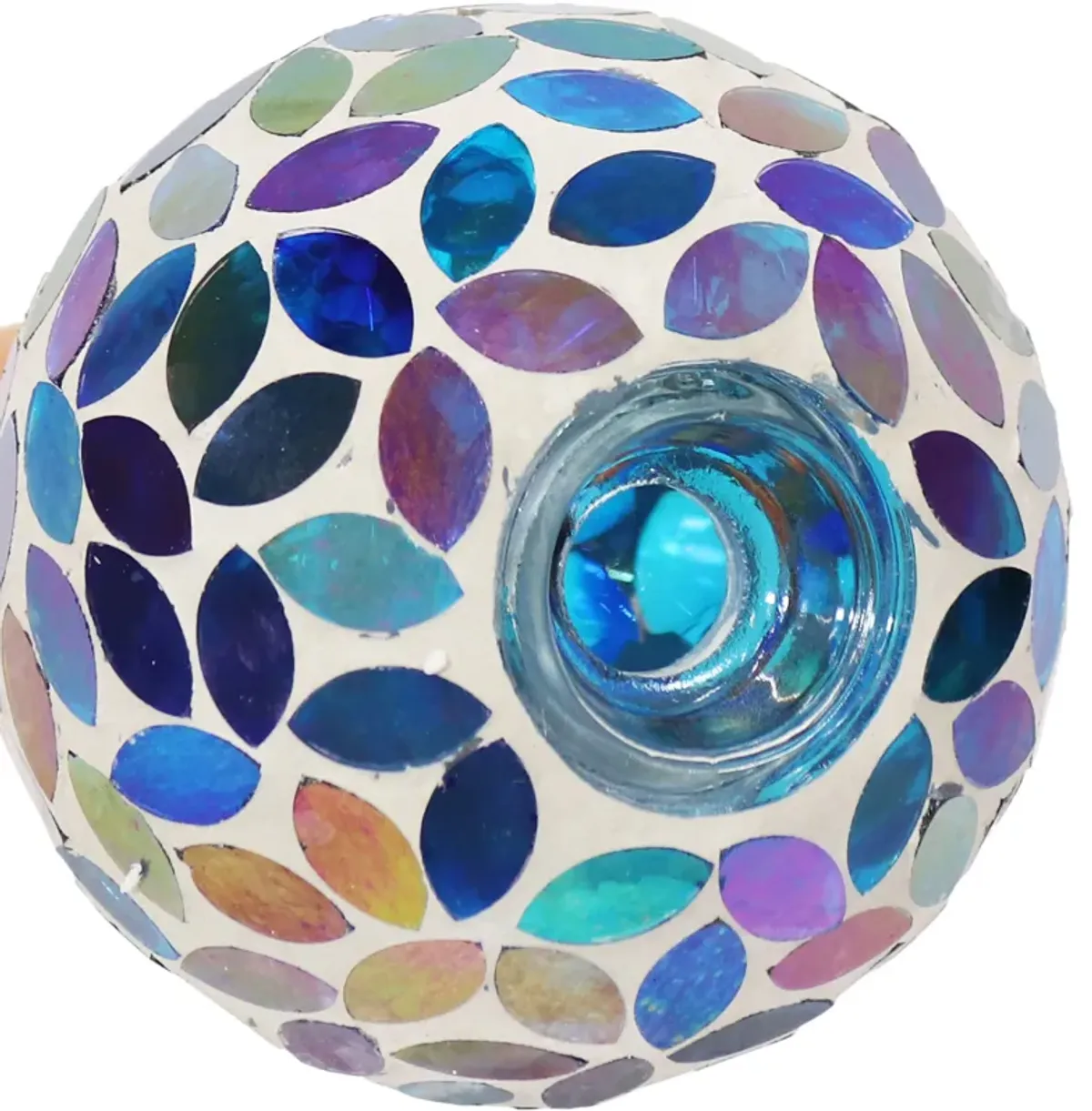 Sunnydaze Mosaic Glass Watering Globe with Clay Spike