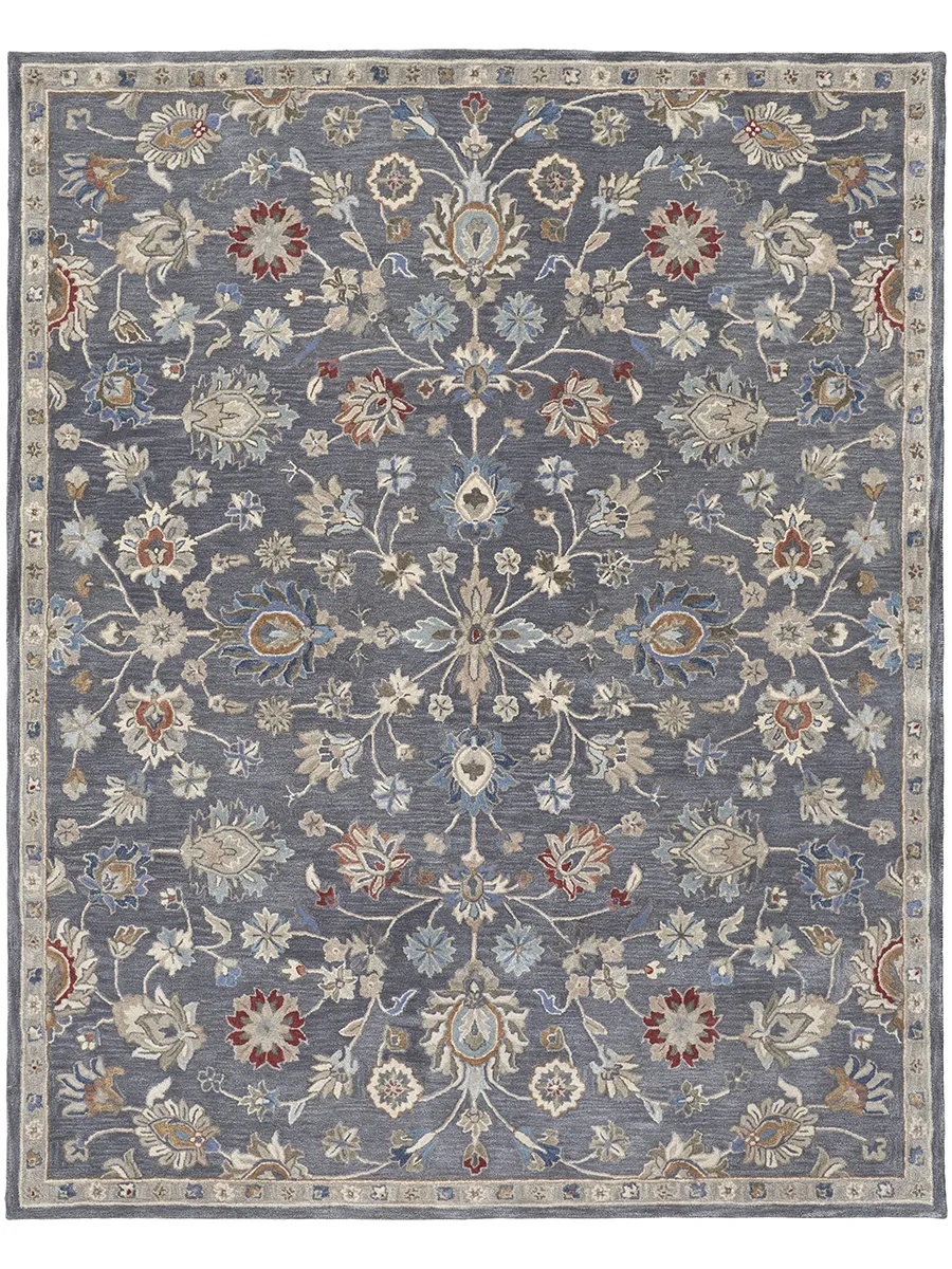 Rylan 8639F Gray/Ivory/Red 9' x 12' Rug