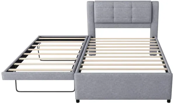 Merax Upholstery Platform Bed with Trundle