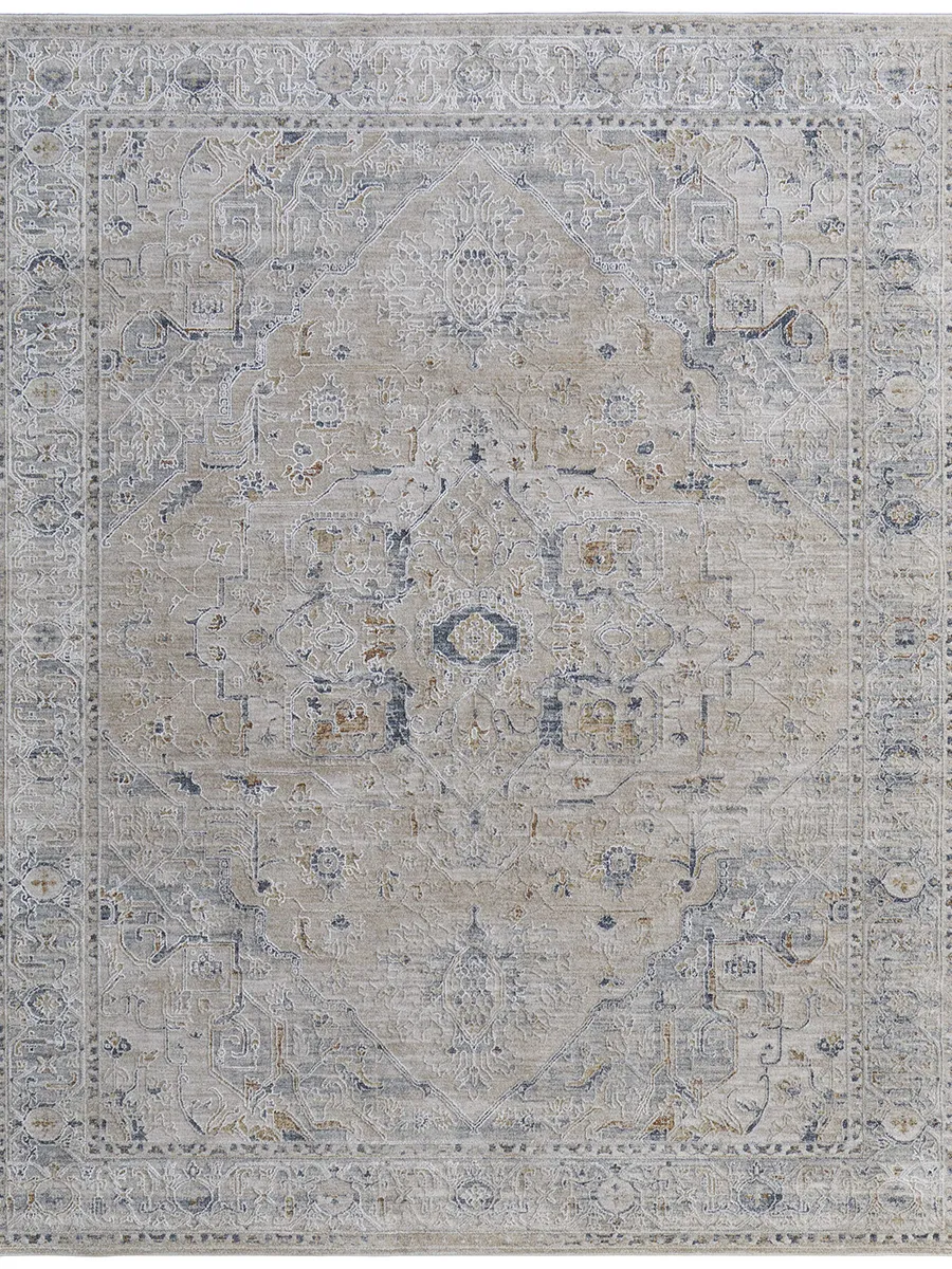 Pasha 39M5F 5' x 7'6" Ivory/Taupe/Blue Rug