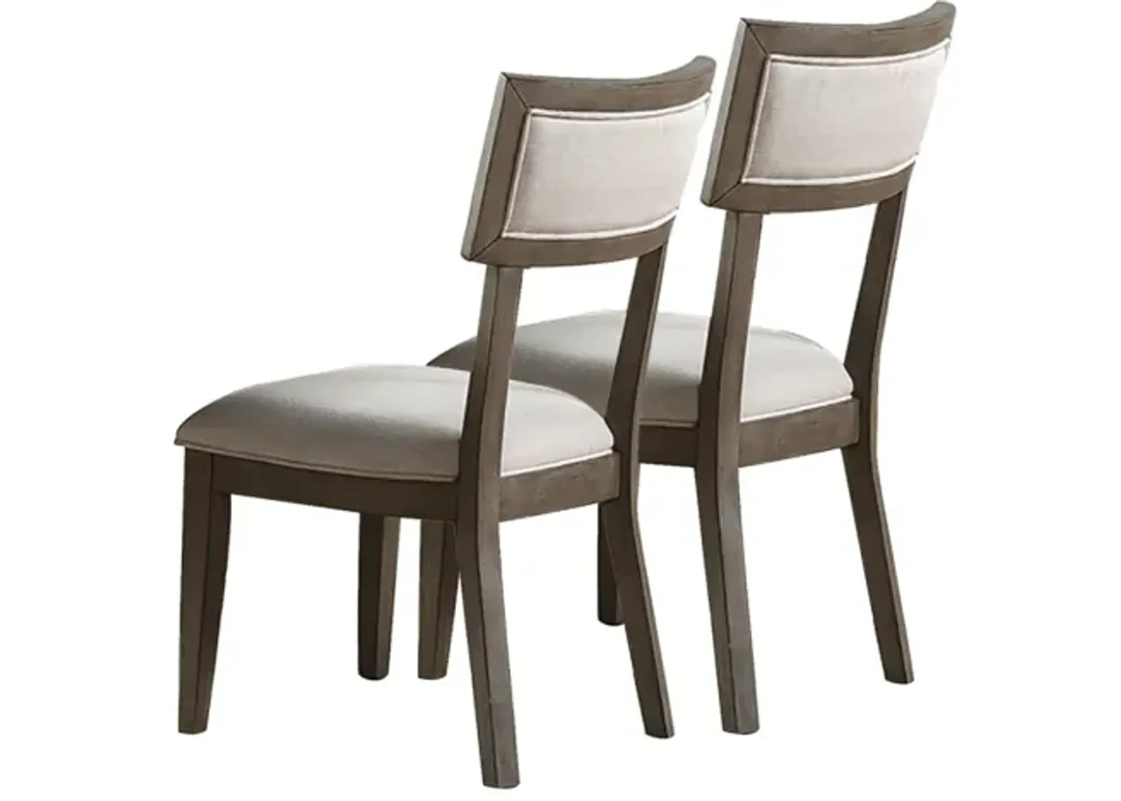 White Fabric Upholstery Dining Chair, Grey (Set Of 2)