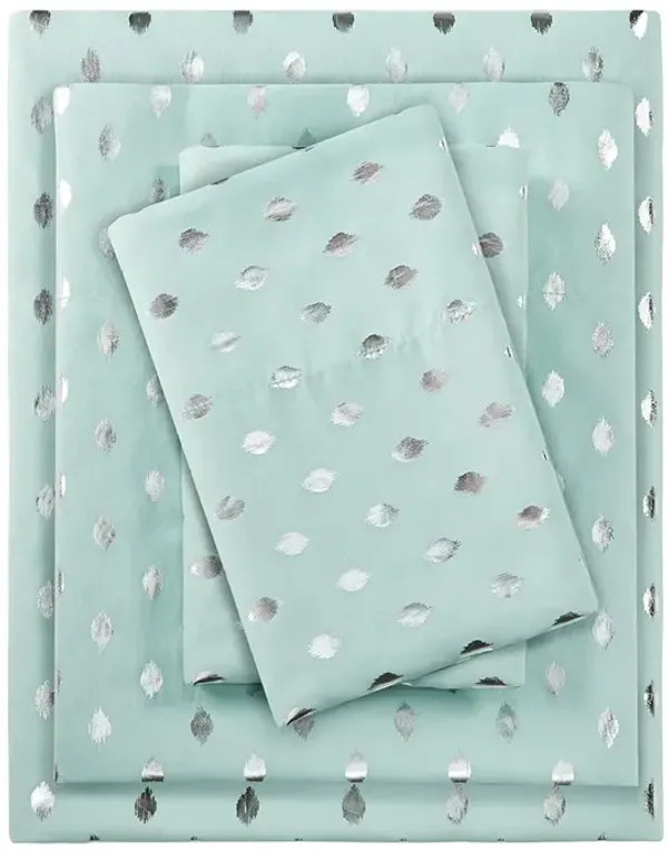 Gracie Mills Juniper Metallic Ikat Dot Printed Sheet Set