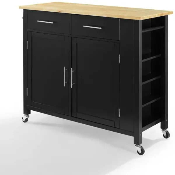 Savannah Wood Top Full-Size Kitchen Island/Cart