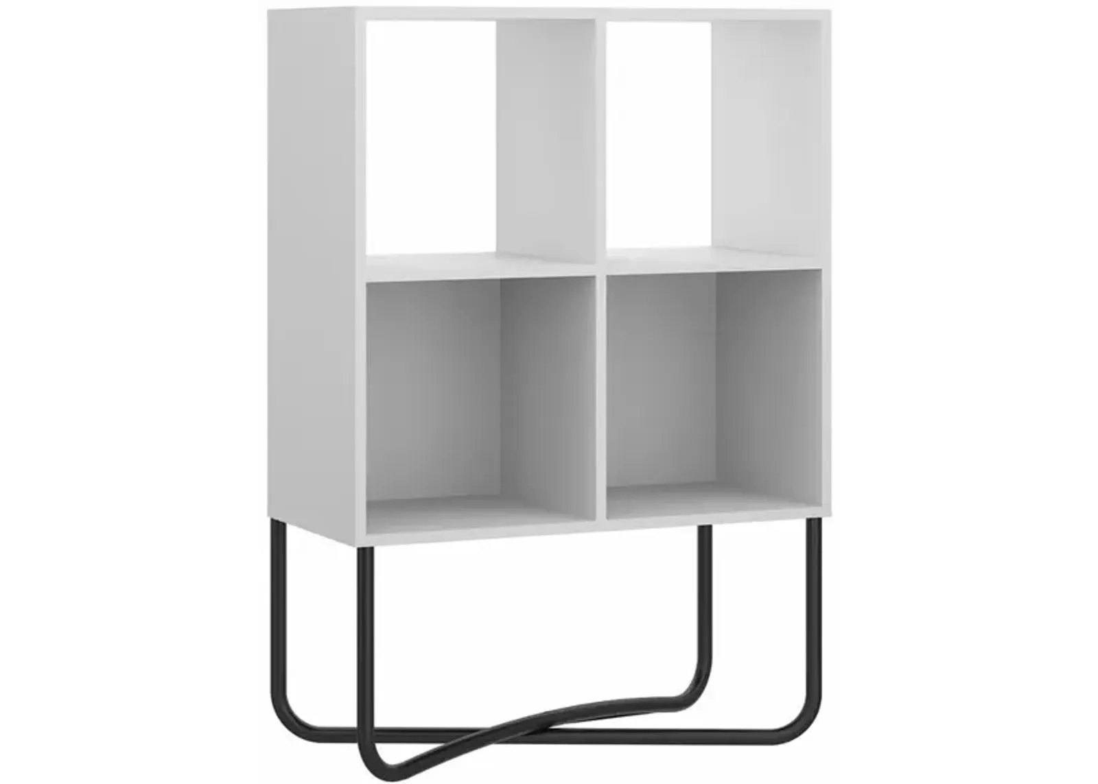 Techni Mobili Modern Geometric Bookcase, White