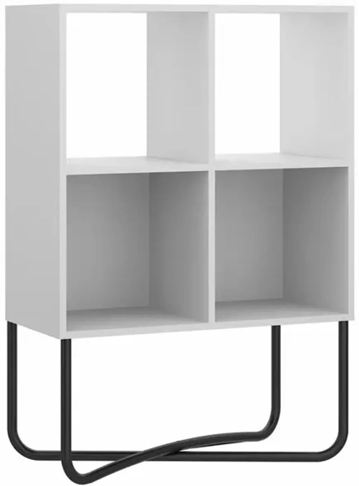 Techni Mobili Modern Geometric Bookcase, White