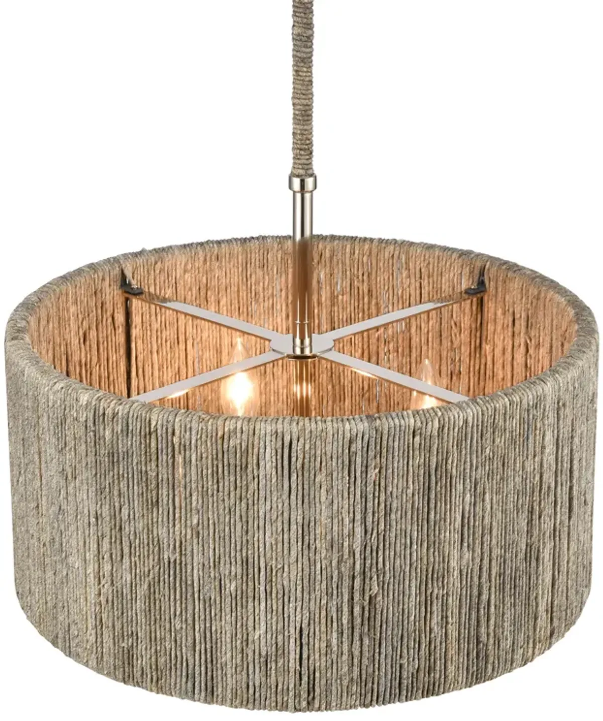 Abaca 18" Wide 4-Lt Chandelier