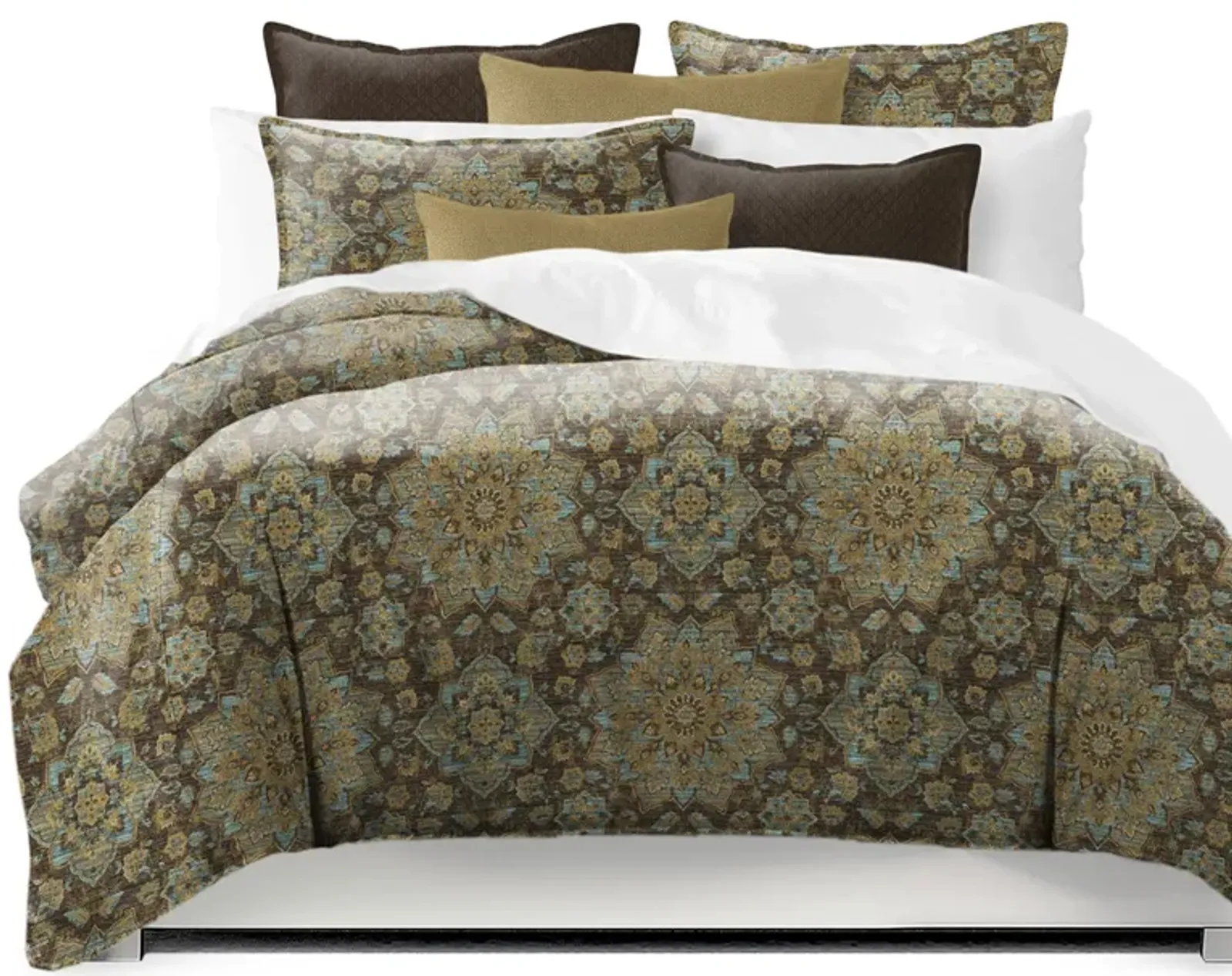 6ix Tailors Fine Linens Tabriz Chocolate Comforter Set