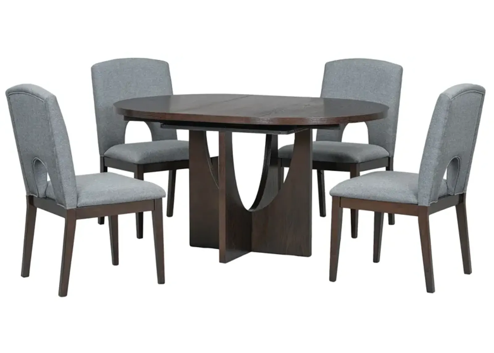 Merax 5-Piece Extendable Round Dining Table Set