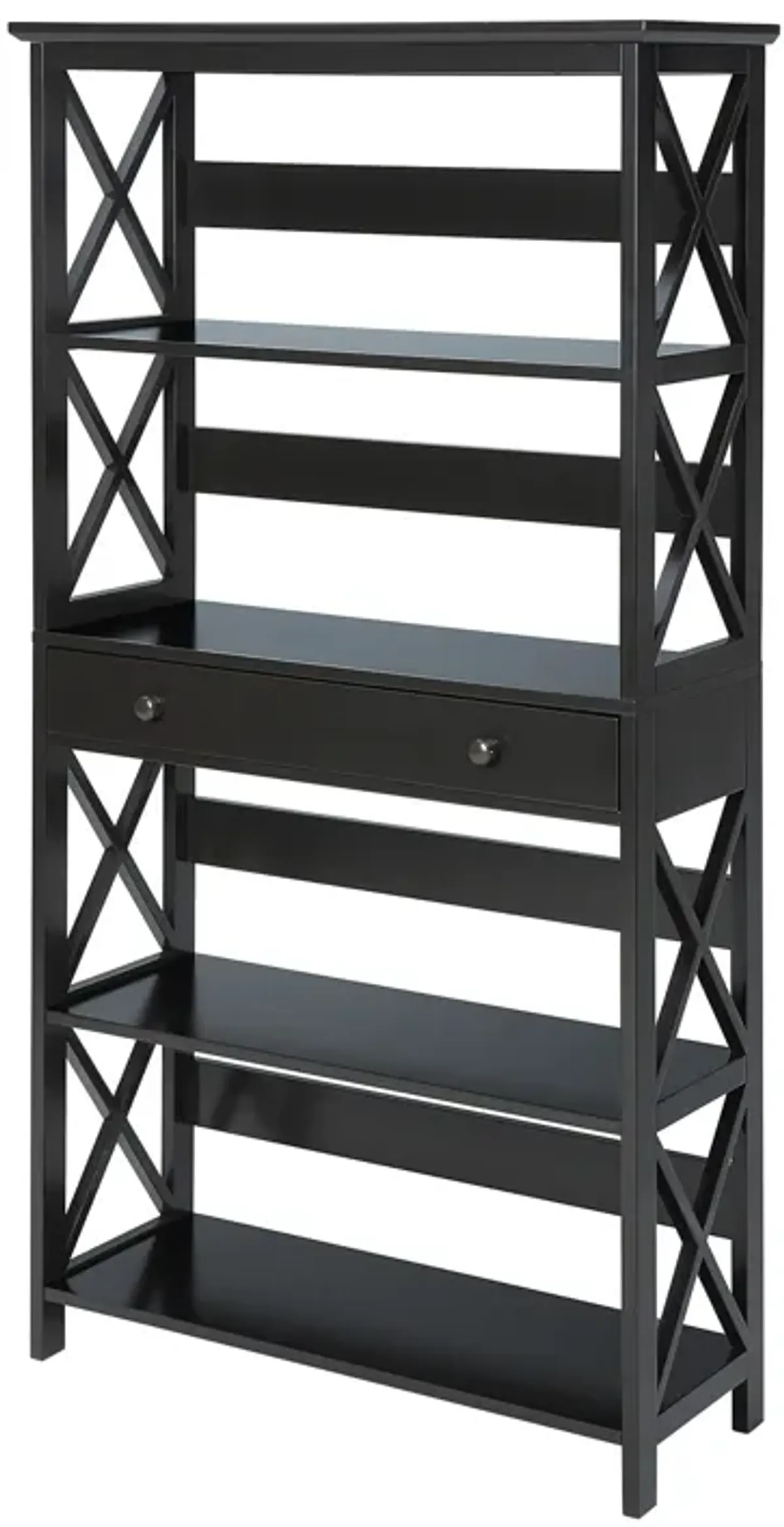 Convenience Concepts Oxford 5 Tier Bookcase with Drawer, Black