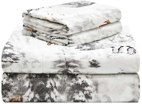 Pointehaven 190 GSM 100% Cotton Storm Grey Solid Flannel Deep Pocket 3 pc Sheet Set, Twin Extra Long