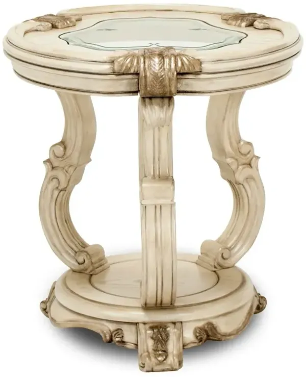 Michael Amini Platine de Royale Chair Side Table - Champagne