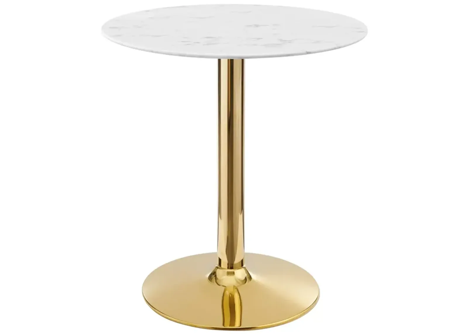 Modway - Verne 28" Artificial Marble Dining Table Gold White