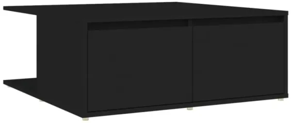 vidaXL Coffee Table Black 31.5"x31.5"x12.2" Chipboard