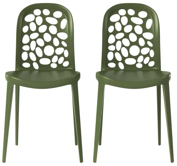 WestinTrends Outdoor Modern Stackable Patio Dining Chairs (Set of 2)