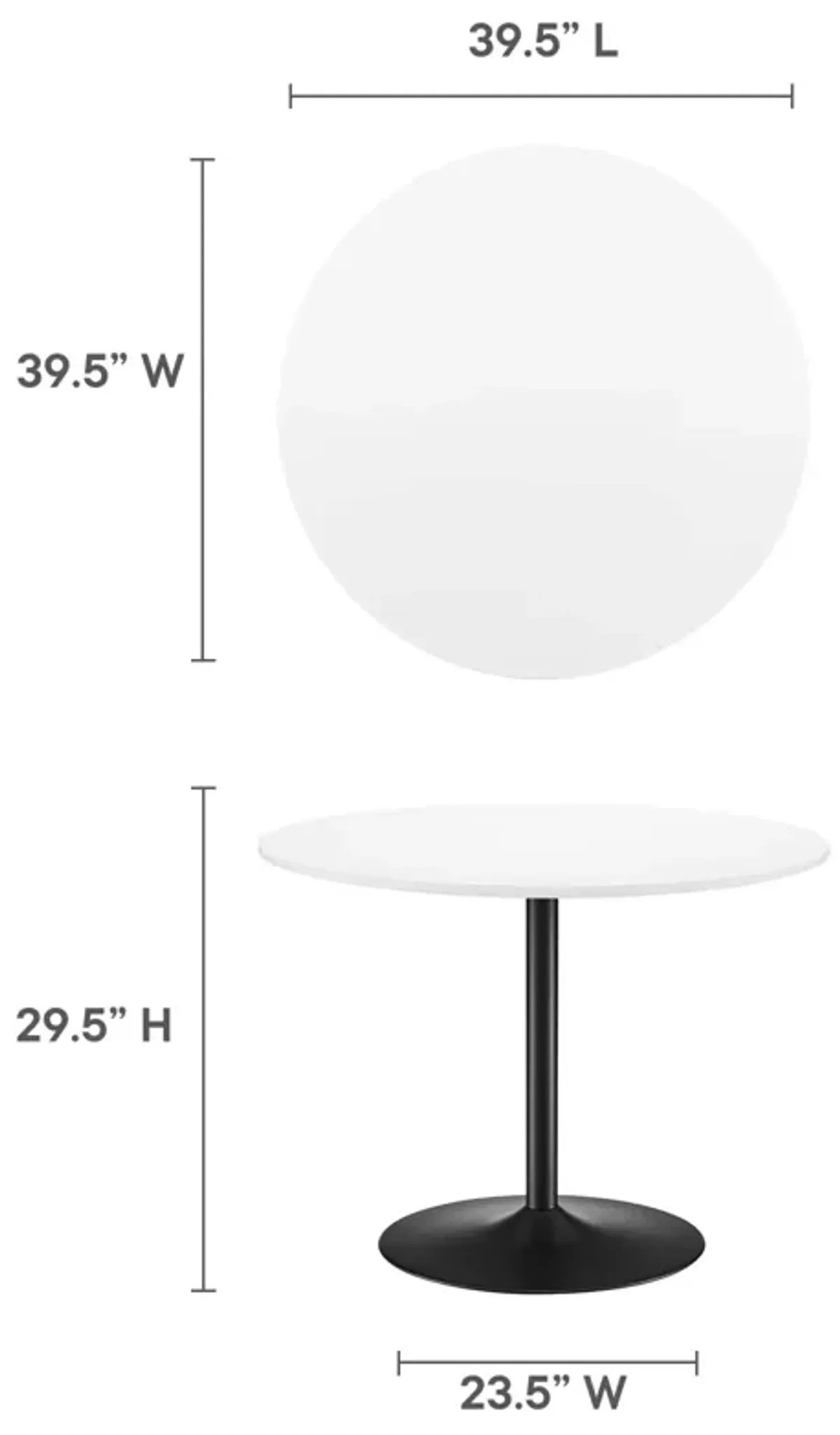 Modway - Amuse 40" Dining Table Black White