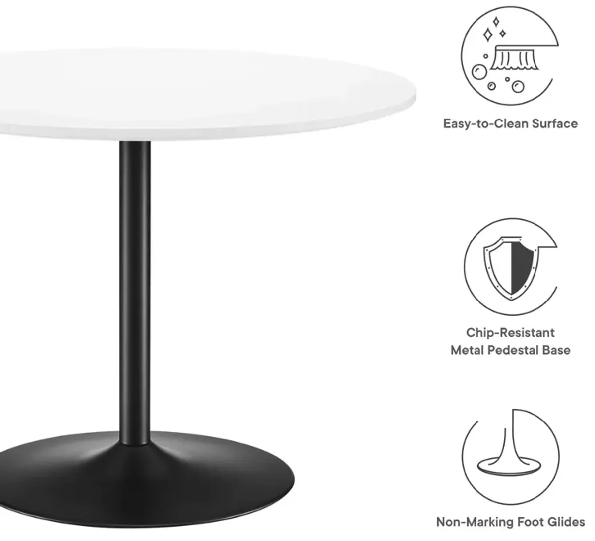 Modway - Amuse 40" Dining Table Black White