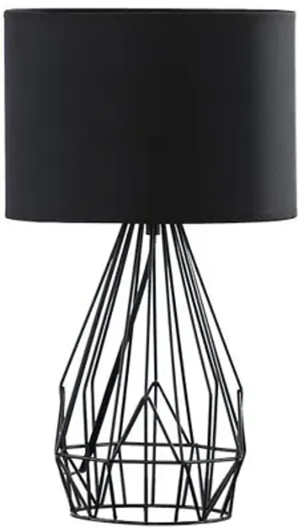 Hivvago 18” Asymmetric Black Cage Metal Table Lamp