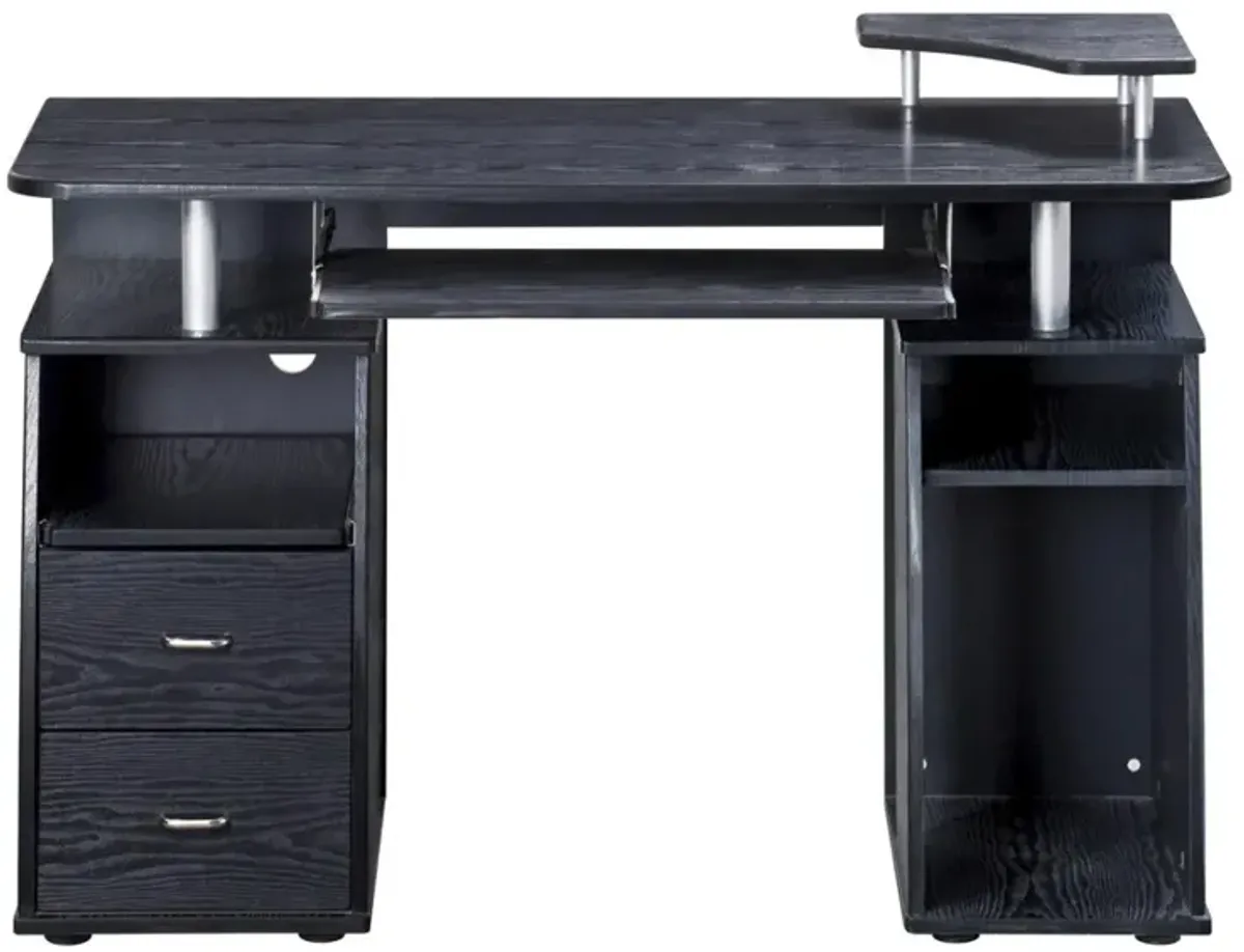 Complete Computer Workstation Desk With Storage, Espresso