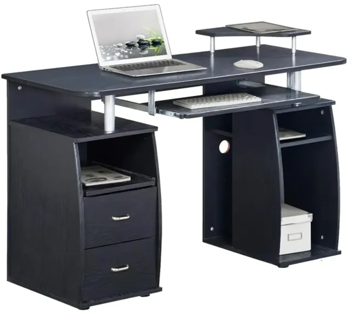 Complete Computer Workstation Desk With Storage, Espresso