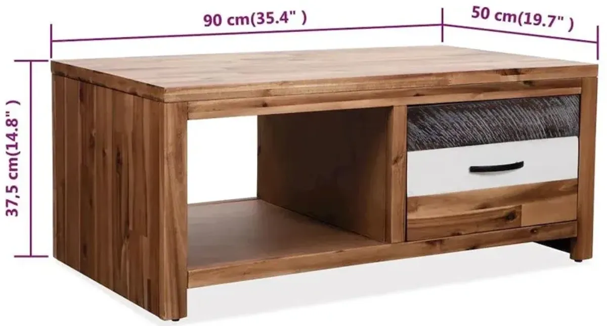 vidaXL Coffee Table Solid Acacia Wood