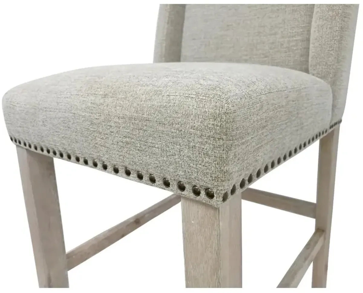 Carolina Living Upholstered 24 Counter Stool - Set of 2 - Natural Driftwood - Fawn Upholstery