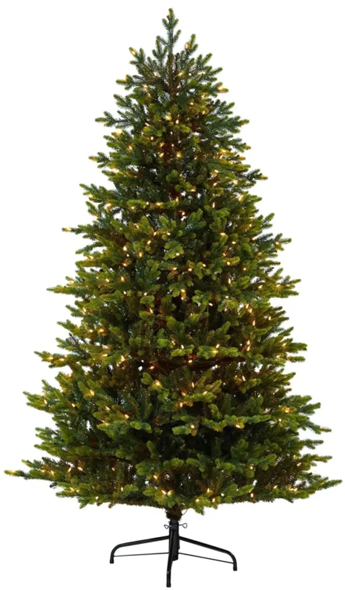 Nearly Natural North Carolina Fir Artificial Christmas Tree with Clear Lights and Bendable Branches