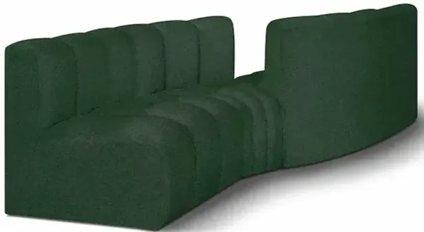 Meridian Furniture Arc Green Boucle Fabric Modular Sofa