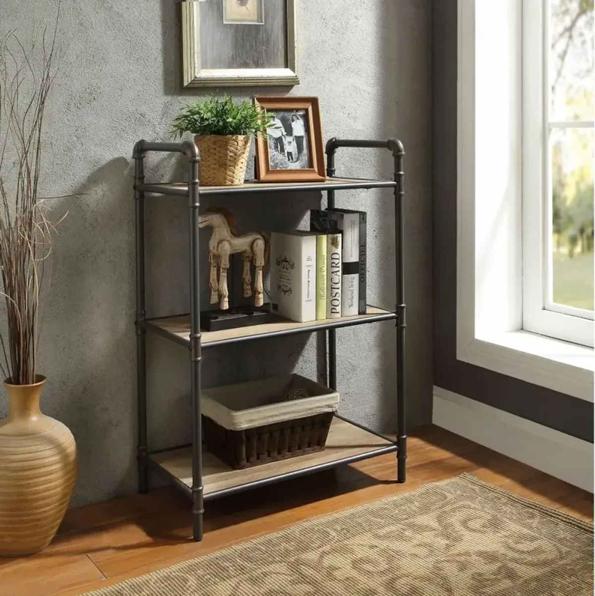 Itzel Bookshelf In Oak & Sandy