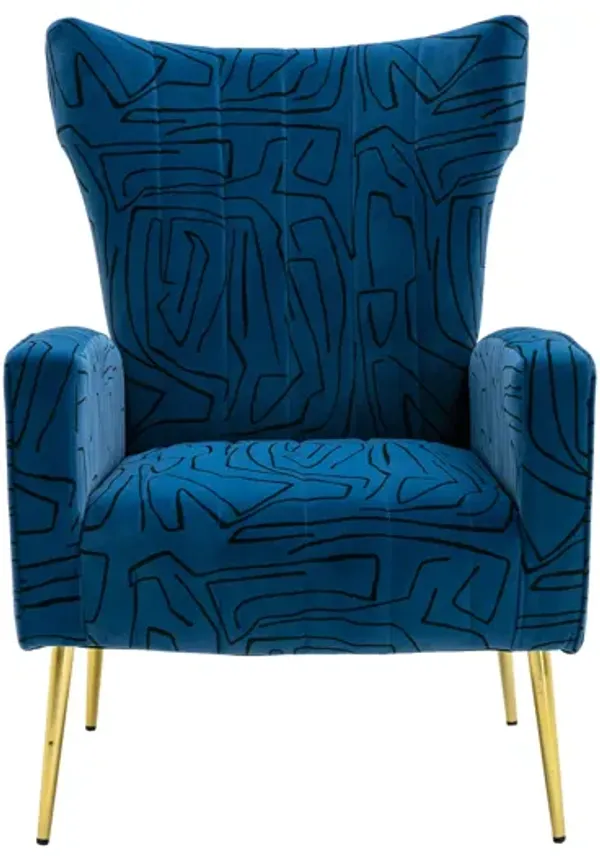 Accent Chair, Leisure Single Chair With Rose Golden Feet