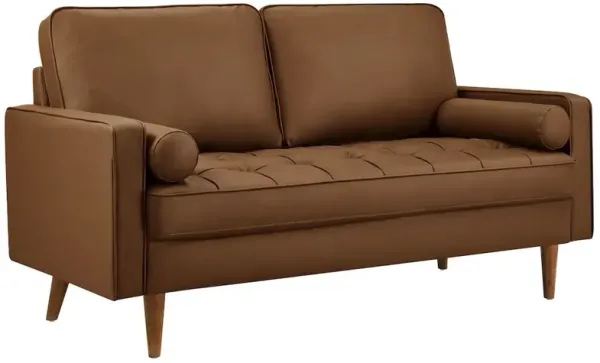 Modway Valour Tufted Vegan Leather Loveseat