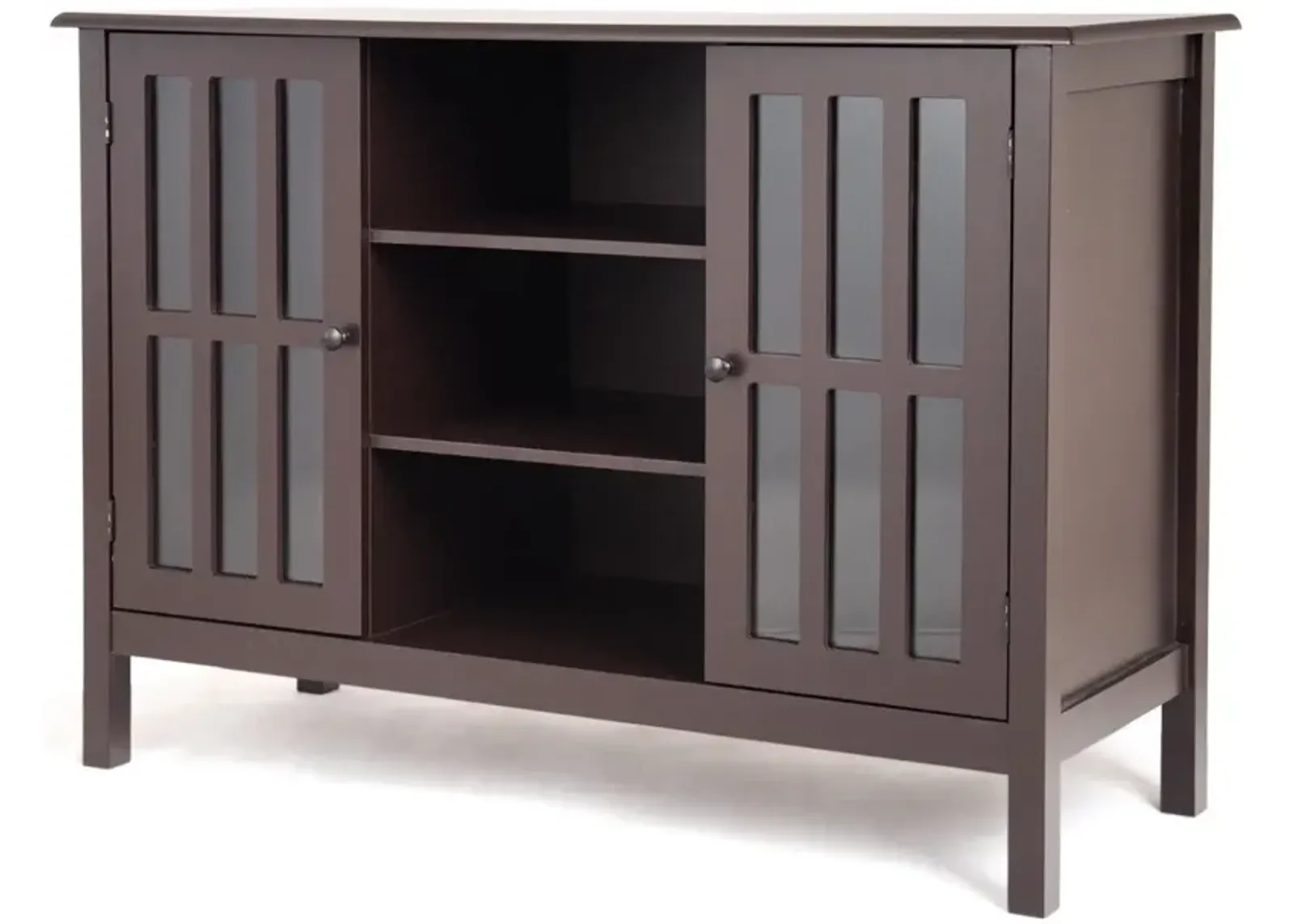 Hivvago Brown Wood 43-inch TV Stand Storage Cabinet Console Table