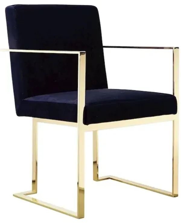 Pangea Home Gold Dexter Armchairs Velvet Navy
