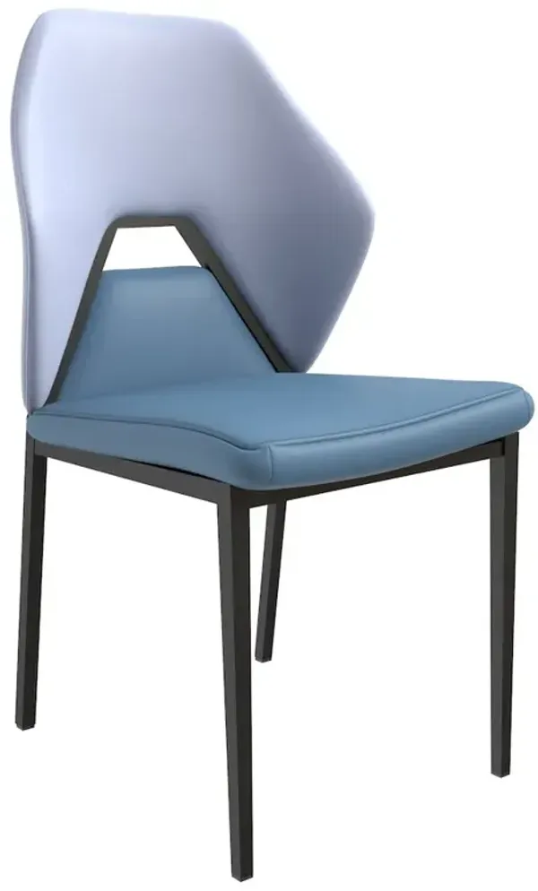 LeisureMod Eclat collection Modern Dining Chair in Blue/Grey