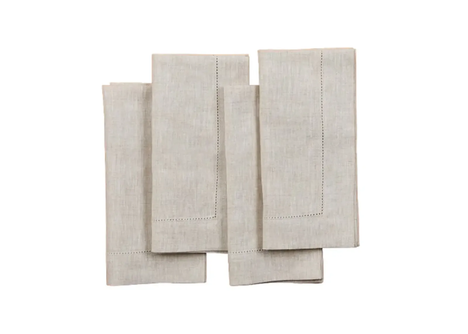 Solino Home 100% Pure Linen Dinner Napkins 20 x 20 Inch Set of 6 | Classic Hemstitch