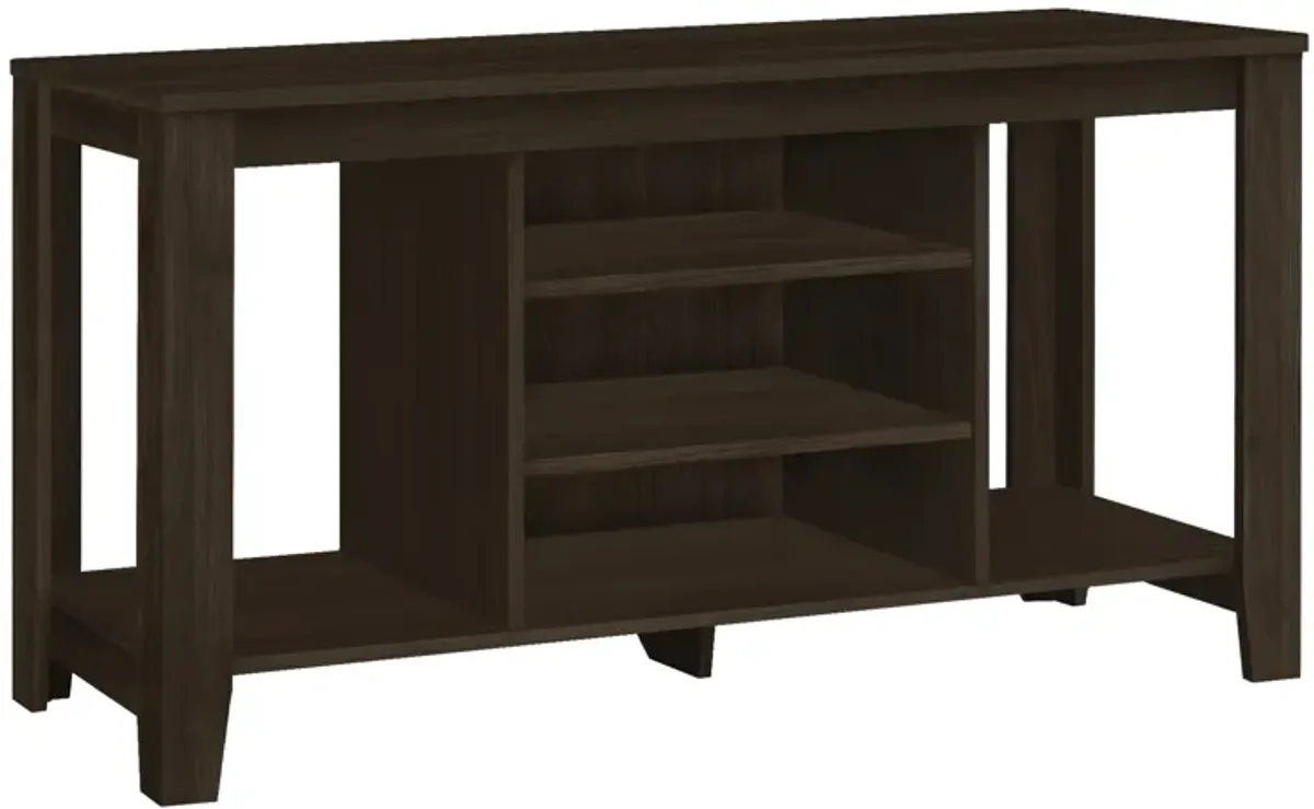 Monarch Specialties I 3529 Tv Stand, 48 Inch, Console, Media Entertainment Center, Storage Shelves, Living Room, Bedroom, Laminate, Brown, Contemporary, Modern