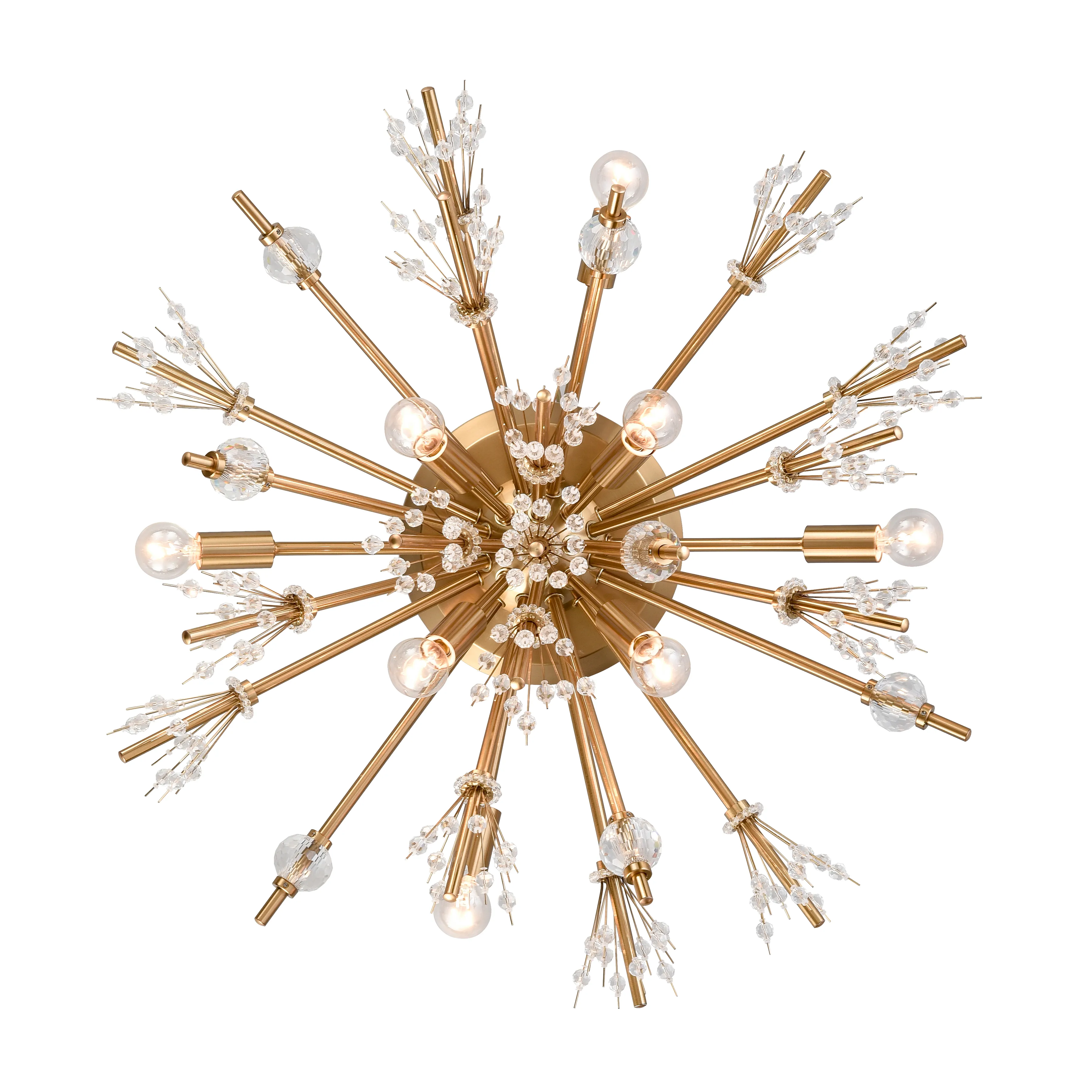 Starburst 26'' Wide 8-Light Gold Semi Flush Mount