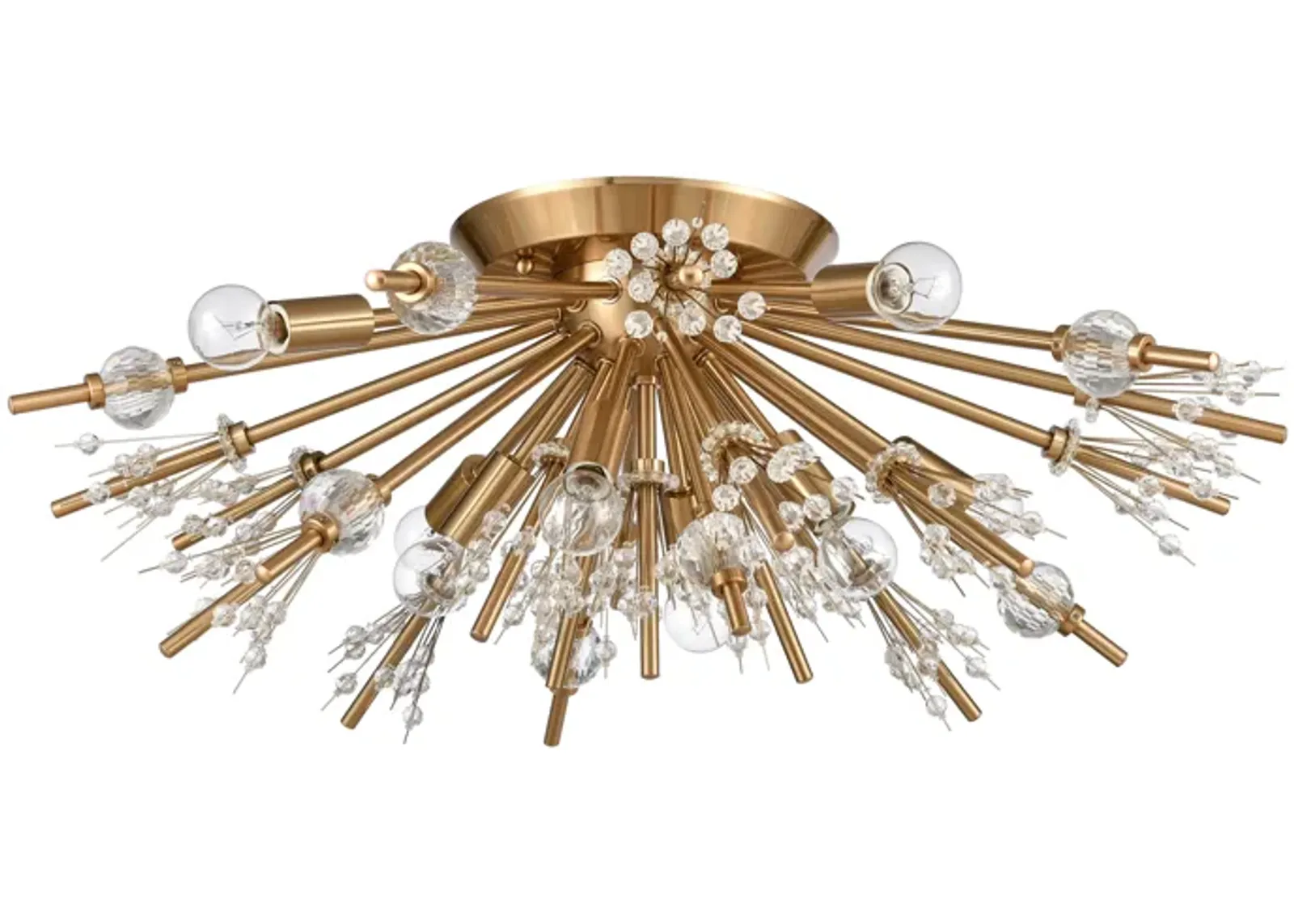 Starburst 26'' Wide 8-Light Gold Semi Flush Mount