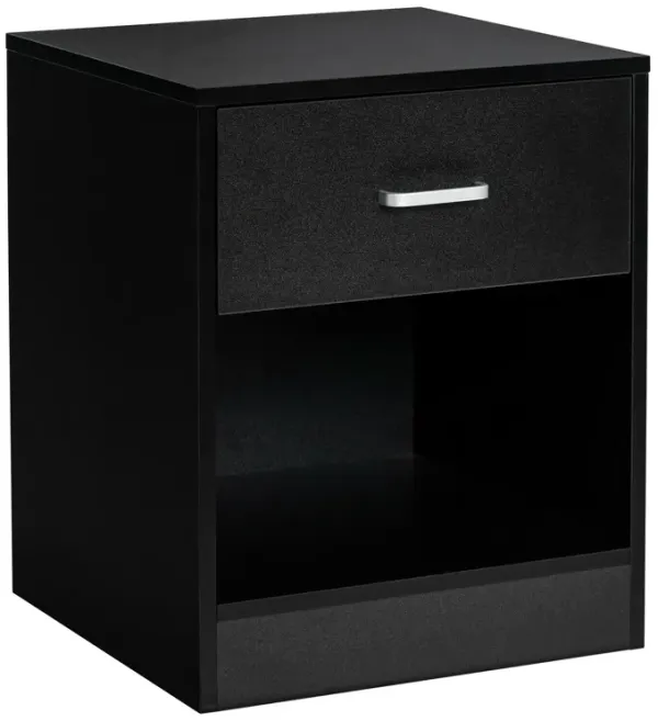 Modern Nightstand with Storage Drawer and Cabinet