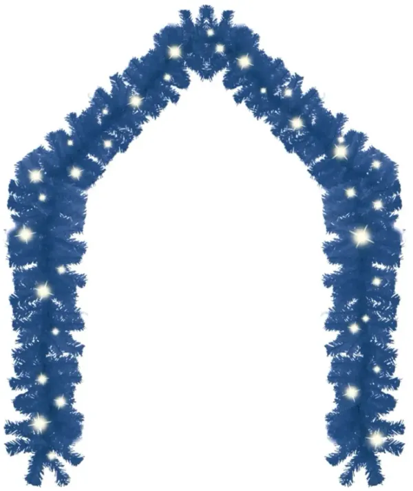 vidaXL Christmas Garland with LED Lights 787.4" Blue