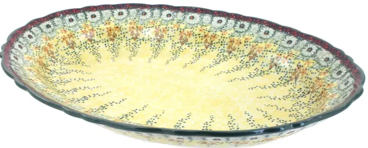 Blue Rose Polish Pottery Blue Violet Large Oval Serving Platter