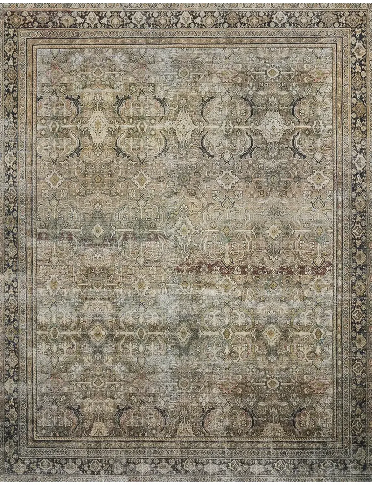 Layla LAY03 Olive/Charcoal 3'6" x 5'6" Rug by Loloi II