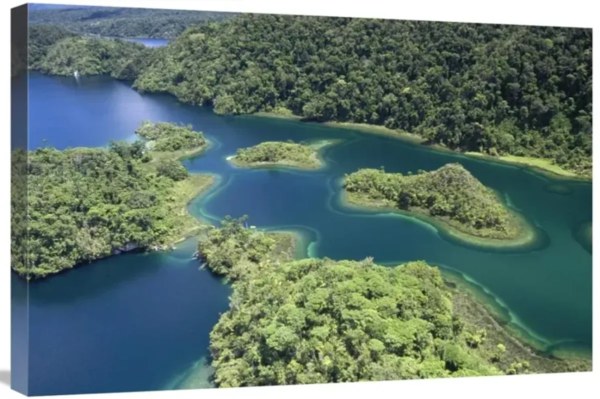 Islands at southeast end of Lake Kutubu in the highlands, Papua New Guinea-Canvas Art-30x20