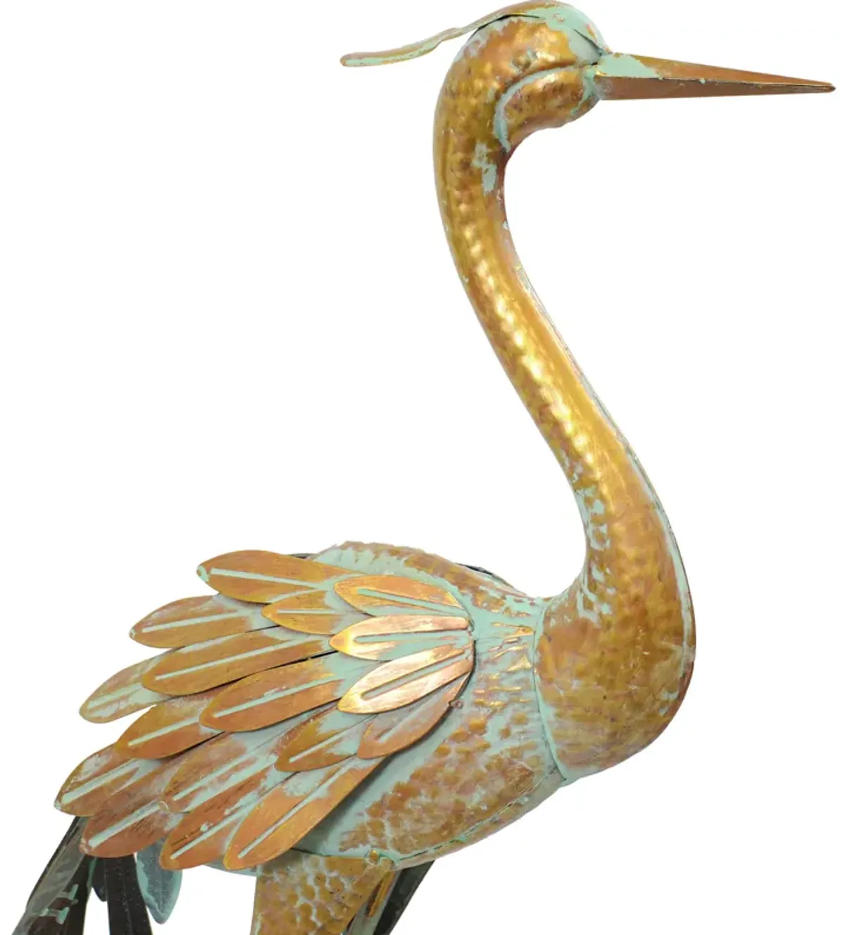 Sunnydaze Golden Crane Indoor/Outdoor Metal Garden Statue - Set of 2