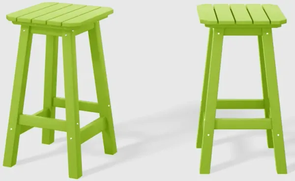 WestinTrends 24" HDPE Outdoor Patio Counter High Backless Square Bar Stools Set of Two